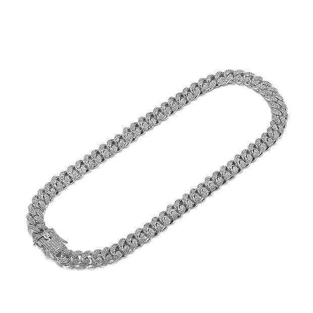 Street Cuban Chain Full Diamond Rough Alloy Cuban Bracelet