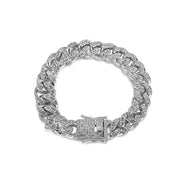 Street Cuban Chain Full Diamond Rough Alloy Cuban Bracelet