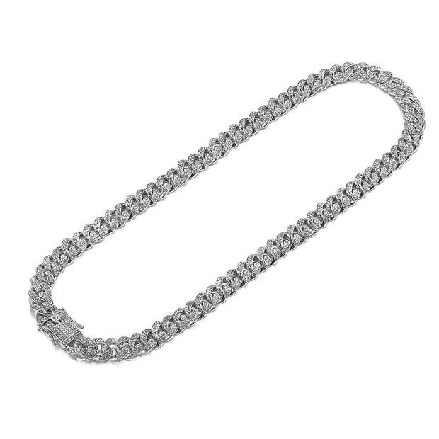 Street Cuban Chain Full Diamond Rough Alloy Cuban Bracelet