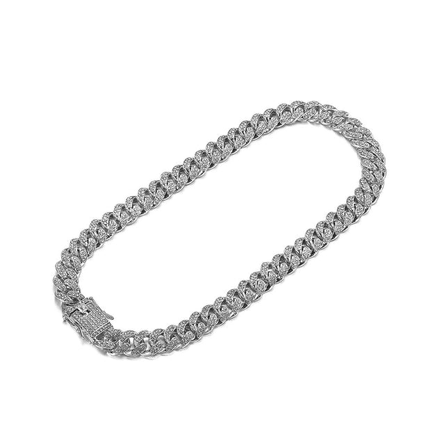 Street Cuban Chain Full Diamond Rough Alloy Cuban Bracelet