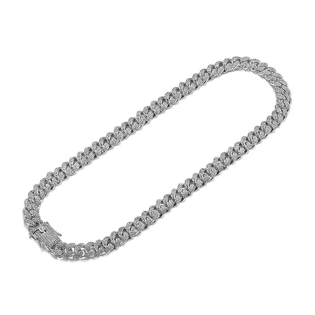 Street Cuban Chain Full Diamond Rough Alloy Cuban Bracelet