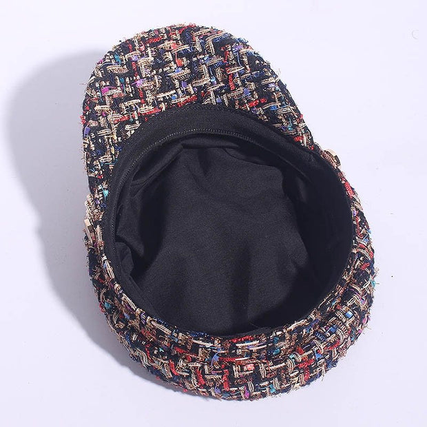 Ladies peaked cap octagonal cap fashion military cap