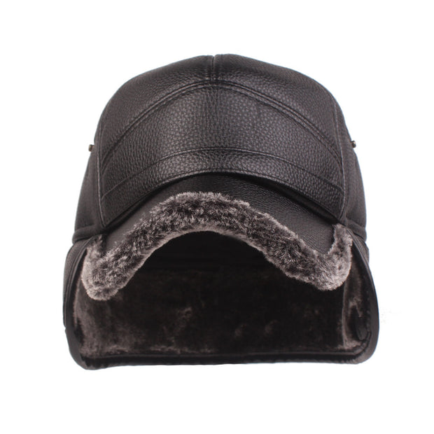 Leather cap men's cap