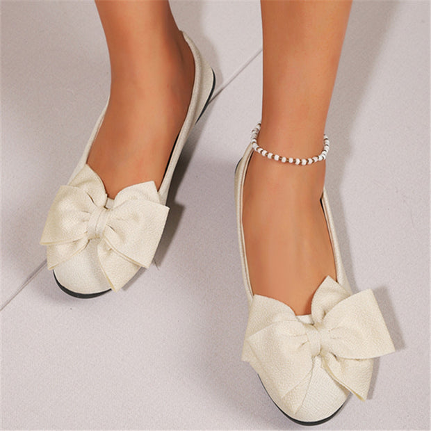 New Bowknot Flats Shoes Fashion Casual Round Toe Slip-on Shoes Loafers For Women