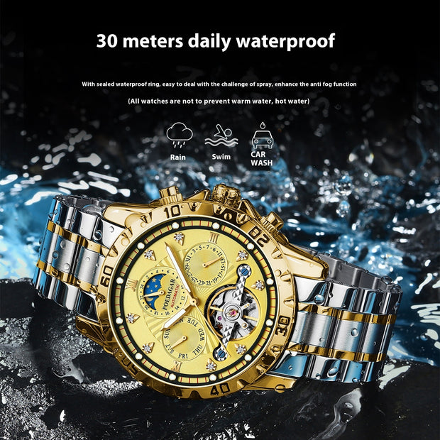 Men's Mechanical Watch Waterproof Luxury Multifunctional Men's Wrist Watch